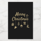 Étiquette Pour Bocaux Joyeux Noël Ornements or (Étiquettes simples)