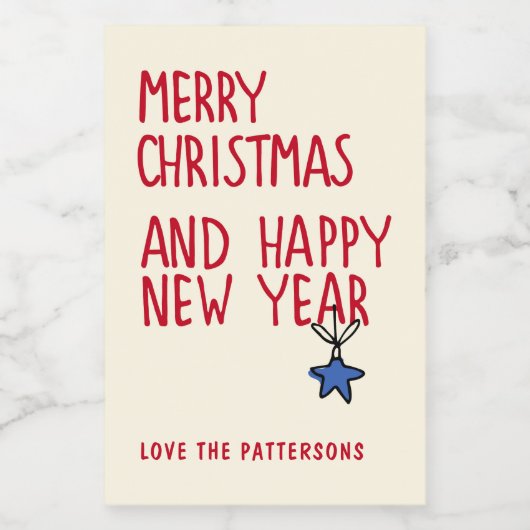 Étiquette Pour Bocaux Joyeux Noël Simple Typographie moderne (Étiquettes simples)