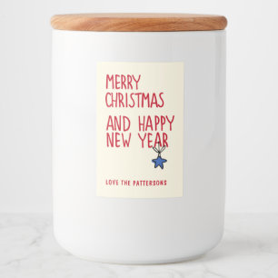 Étiquette Pour Bocaux Joyeux Noël Simple Typographie moderne