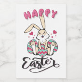 Étiquette Pour Bocaux Joyeux Pâques du charmant lapin de Pâques (Étiquettes simples)