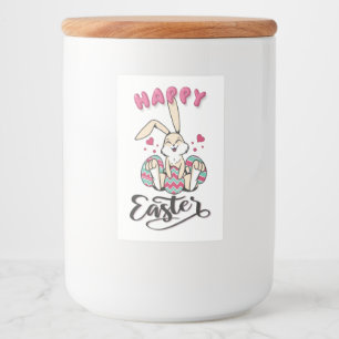 Étiquette Pour Bocaux Joyeux Pâques du charmant lapin de Pâques