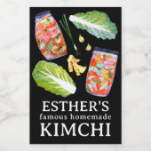 Étiquette Pour Bocaux Kimchi Ingredients Watercolor HOMEMADE Custom (Étiquettes simples)
