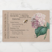 Étiquette Pour Bocaux KRAFT Honey valeur nutritive hydrangea flower bee (Étiquettes simples)