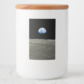 Étiquette Pour Bocaux La Terre de Lune dans l'espace noir (Devant)