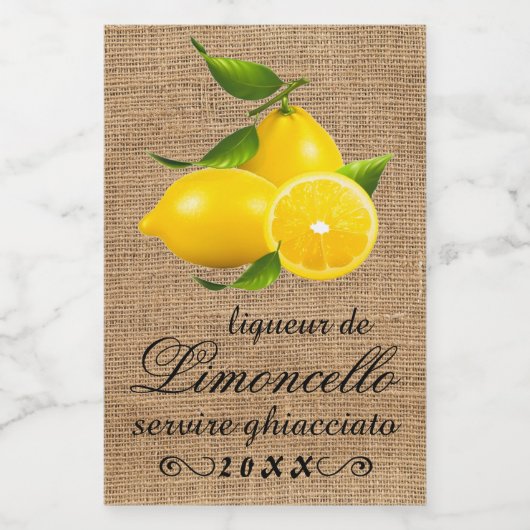 Étiquette Pour Bocaux Label Homemade Limoncello Small Bottle | (Étiquettes simples)