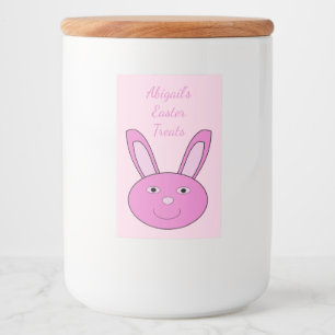 Étiquette Pour Bocaux Lapin rose mignon et féminin personnalisé pour le