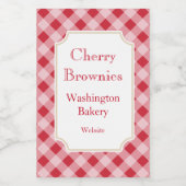 Étiquette Pour Bocaux Large Red Gingham Labels  (Étiquettes simples)