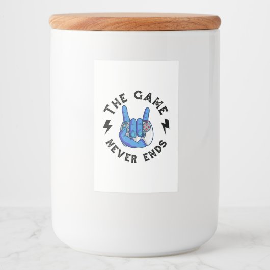 Étiquette Pour Bocaux Le Jeu ne se termine jamais (Devant)