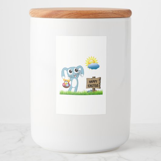 Étiquette Pour Bocaux Le lapin de Pâques souhaite un Joyeux Pâques (Devant)