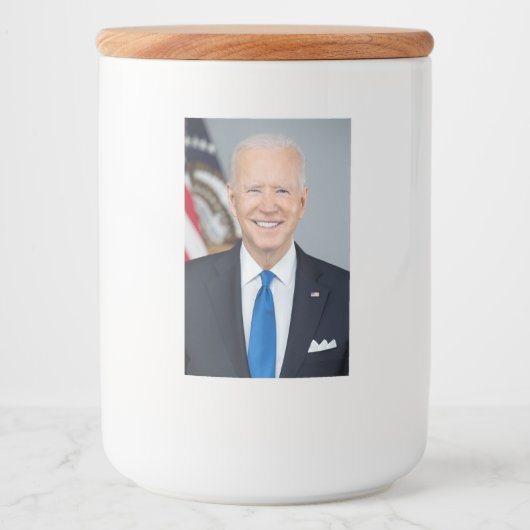 Étiquette Pour Bocaux Le président Joe Biden Portrait de la Maison Blanc (Devant)