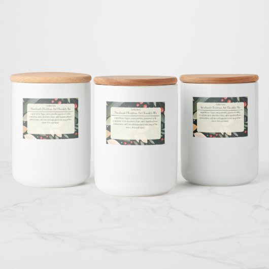 Étiquette Pour Bocaux Leaves and Berries Christmas Hot Chocolate Mix (Bouteilles)