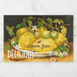 ÉTIQUETTE POUR BOCAUX LEMONS FLEURS JAM DE LÉMON PRÉSERVE LES CANNETS
