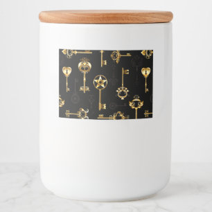 Étiquette Pour Bocaux Les Patters de Seamless avec Golden Keys