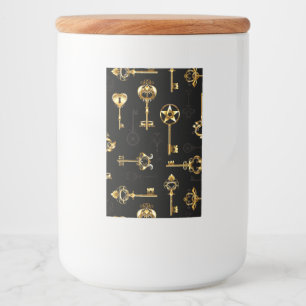 Étiquette Pour Bocaux Les Patters de Seamless avec Golden Keys