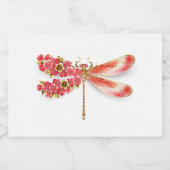 Étiquette Pour Bocaux libellule de fleurs avec sakura de bijoux (Étiquettes simples)