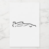Étiquette Pour Bocaux Ligne de voiture de course dessin Silhouette (Étiquettes simples)
