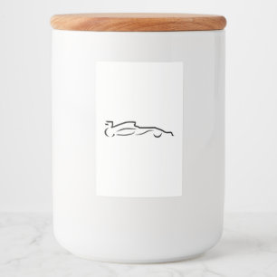 Étiquette Pour Bocaux Ligne de voiture de course dessin Silhouette