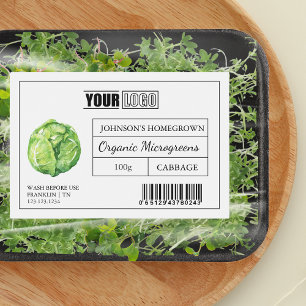 Étiquette Pour Bocaux Logo et code-barres personnalisés Microgreens de c