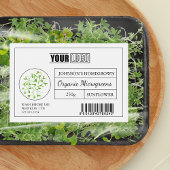 Étiquette Pour Bocaux Logo personnalisé et code-barres Microgreens bio f