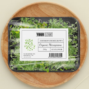 Étiquette Pour Bocaux Logo personnalisé et code-barres Microgreens bio f