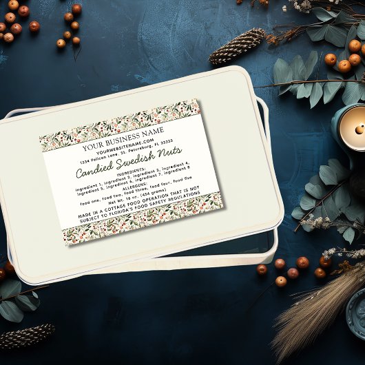 Étiquette Pour Bocaux Loi sur les chalets Ingrédients alimentaires faits