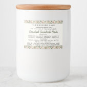 Étiquette Pour Bocaux Loi sur les chalets Ingrédients alimentaires faits (Devant)