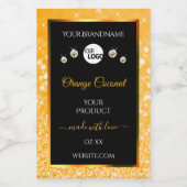 Étiquette Pour Bocaux Lumineuse Parties scintillant orange Noir Produit (Étiquettes simples)