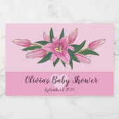 Étiquette Pour Bocaux Lys rose florissant (Étiquettes simples)