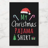 Étiquette Pour Bocaux Ma chemise en pyjama de Noël (Étiquettes simples)