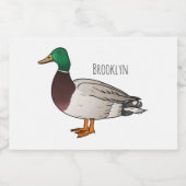 Étiquette Pour Bocaux Mallard duck cartoon illustration  (Étiquettes simples)