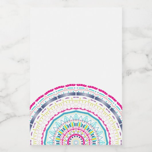 Étiquette Pour Bocaux mandala coloré (Étiquettes simples)