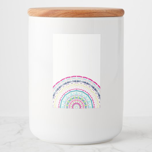 Étiquette Pour Bocaux mandala coloré (Devant)
