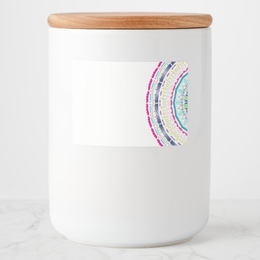 Étiquette Pour Bocaux mandala coloré (Devant)