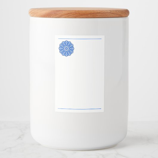 Étiquette Pour Bocaux Mandala en bleu (Devant)