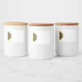 Étiquette Pour Bocaux Mandala Motif 2002 en jaune et bronzette (Bouteilles)