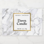 Étiquette Pour Bocaux Marbre blanc moderne Faux Gold Frame Chandelle ou (Étiquettes simples)