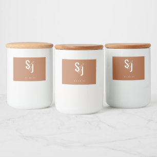 Étiquette Pour Bocaux Mariage Bohème Typographie Terracotta Minimaliste