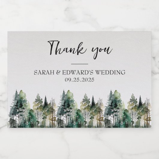 Étiquette Pour Bocaux Mariage forestier rustique (Étiquettes simples)