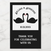 Étiquette Pour Bocaux Mariage gothique Baiser Black Swans Personnalisé (Étiquettes simples)