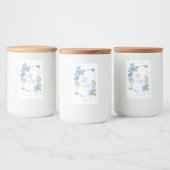 Étiquette Pour Bocaux Mariage Monogramme Ruban Bleu (Bouteilles)
