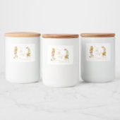Étiquette Pour Bocaux Mariage Monogramme Ruban Doré (Bouteilles)