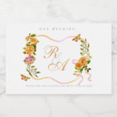 Étiquette Pour Bocaux Mariage Monogramme Ruban Doré (Étiquettes simples)