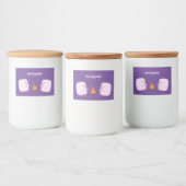 Étiquette Pour Bocaux Marshmallows mignons roses par dessin animé sur le (Bouteilles)