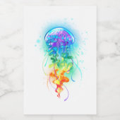 Étiquette Pour Bocaux Méduse arc-en-ciel (Étiquettes simples)