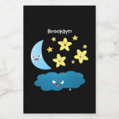 Étiquette Pour Bocaux Mignons étoiles chantant, lune et bande dessinée d (Étiquettes simples)