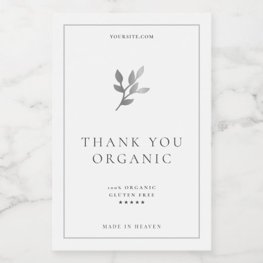 Étiquette Pour Bocaux Minimal Simple Boho Feuille d'Argent Blanc (Étiquettes simples)