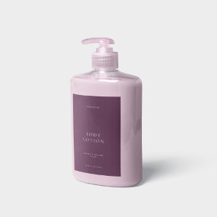 Étiquette Pour Bocaux Minimaliste moderne corps de bain beauté pourpre