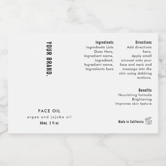 Étiquette Pour Bocaux Modern 2oz Dropper Bottle Waterproof Label (Étiquettes simples)