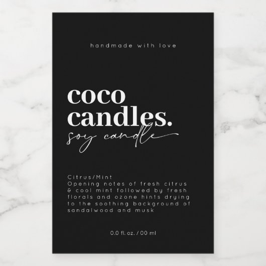 Étiquette Pour Bocaux Modern Candle Label (Étiquettes simples)