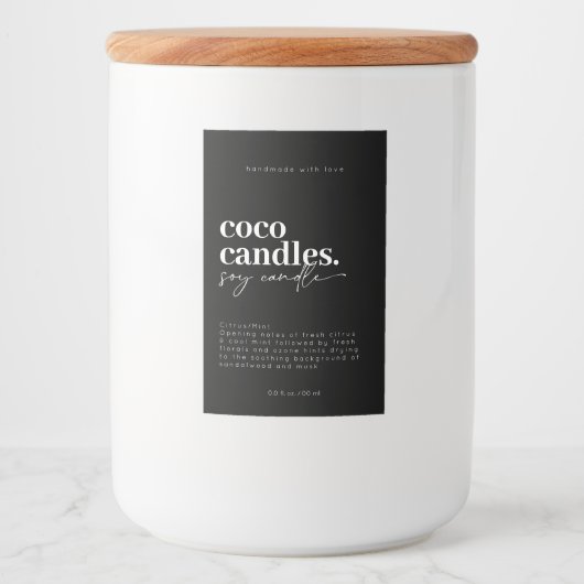 Étiquette Pour Bocaux Modern Candle Label (Devant)